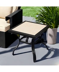 Ceramic Square Outdoor Side Table – Elegant Design for Patio & Outdoor Spaces