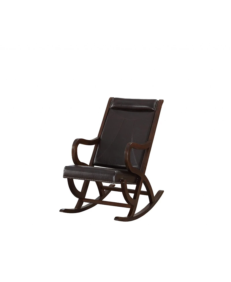 Rocking Chair with Faux Leather Upholstery – Cozy Living Room Chair