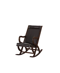 Rocking Chair with Faux Leather Upholstery – Cozy Living Room Chair