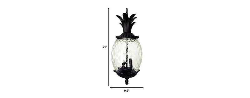 Pineapple Three-Light Outdoor Hanging Pendant Light – Decorative Garden Light