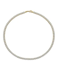 Bling Jewelry Classic Collar Necklace with Cz Round Prong Set 14K Gold Plated 16 Inch