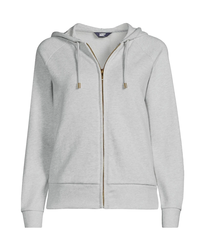 Lands' End Women's Serious Sweats Relaxed Long Sleeve Full Zip Hoodie Sweatshirt