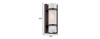 Bronze and White Glass Wall Sconce
