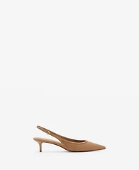 Mango Women's Stud Detail Kitten-Heel Shoes