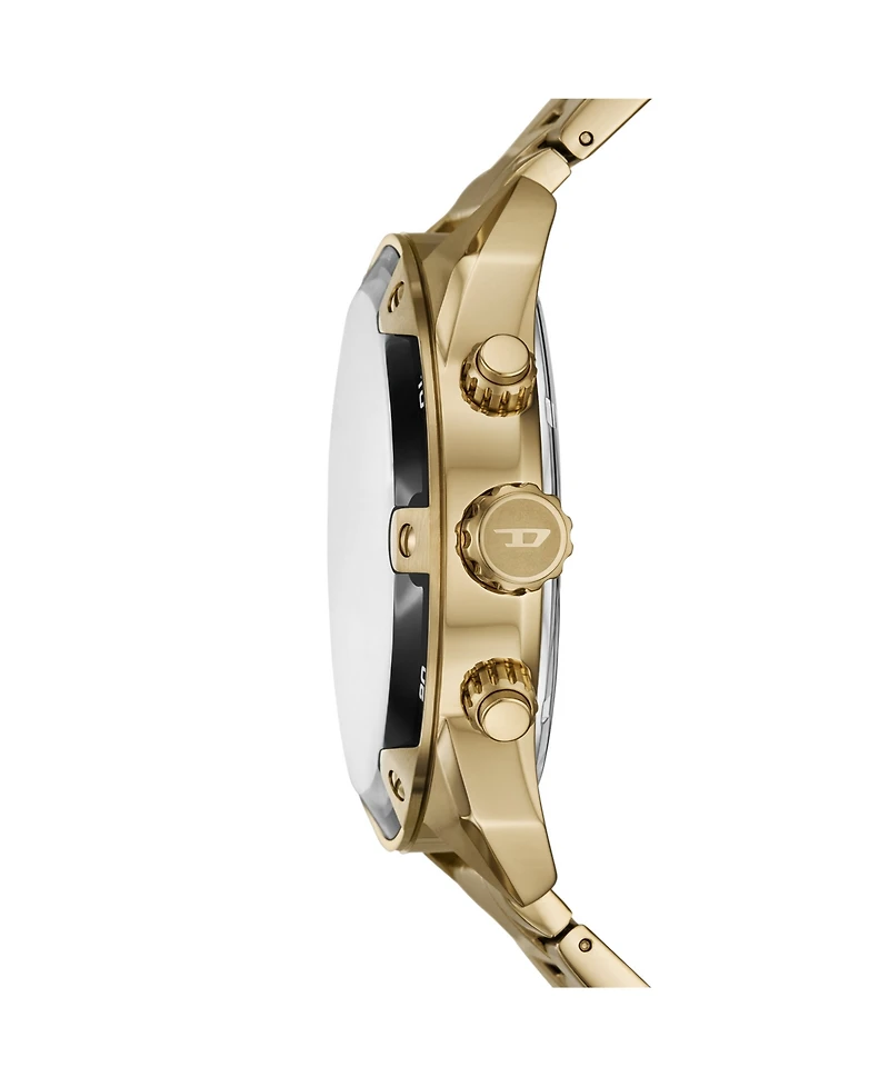 Diesel Men's Spiked Quartz Chronograph Gold Stainless Steel Watch, 49mm
