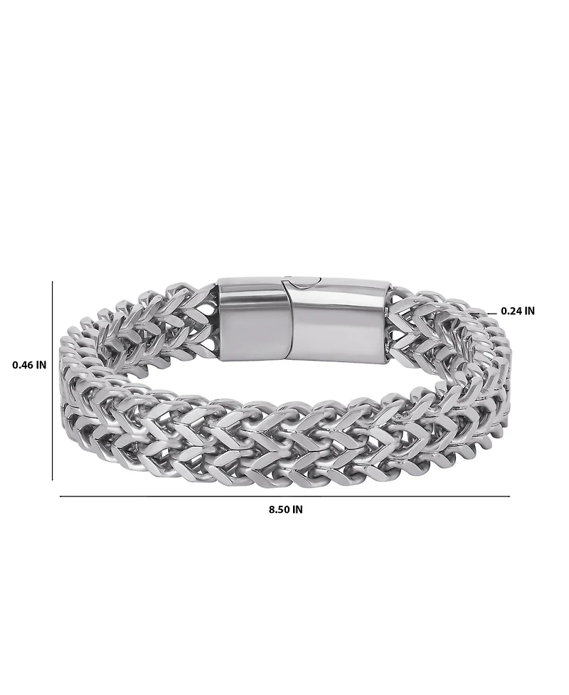 Lucky Brand Men's Silver-Tone Woven Chain Bracelet