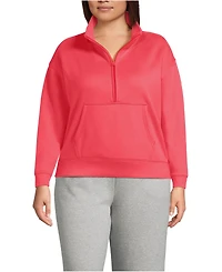 Lands' End Plus Serious Sweats Relaxed Long Sleeve Half Zip Sweatshirt