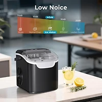 Cowsar Ice Maker Machine Countertop,26lbs/24Hrs,8 Bullet Ices in 6 mins,self Cleaning Portable Ice Maker with Selectable Ice Size & Touch Display, for