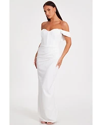 Quiz Women's Corset Detail Scuba Crepe Maxi