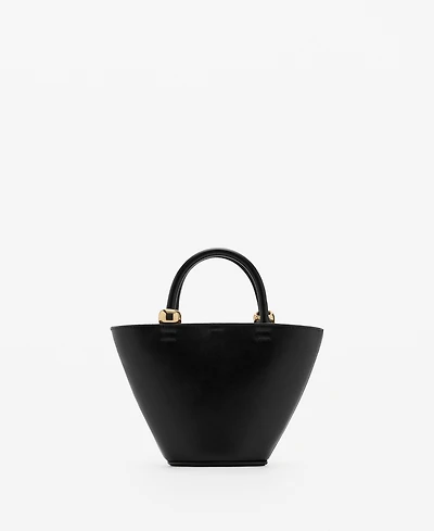 Mango Women's Metallic Detail Mini Shopper Bag