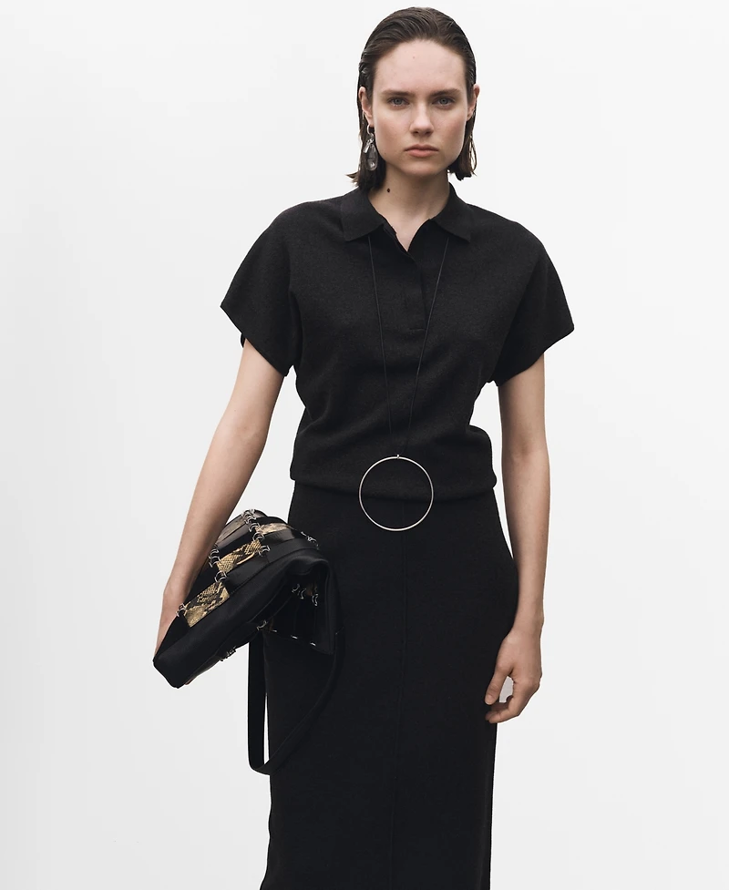 Mango Women's Wool-Blend Polo-Neck Sweater