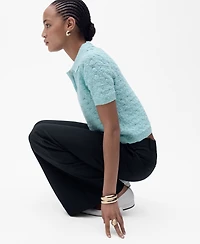 Mango Women's Openwork Knitted Polo-Neck Sweater