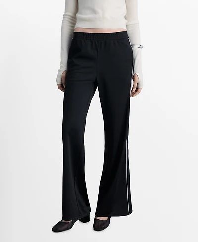Mango Women's Contrasting-Stripe Jogger Pants