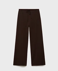 Mango Women's Elastic Waist Wide Leg Trousers
