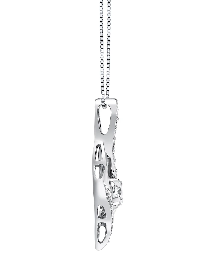 Diamond Ribbon Pendant Necklace (3/8 ct. t.w.) 14k White or Yellow Gold