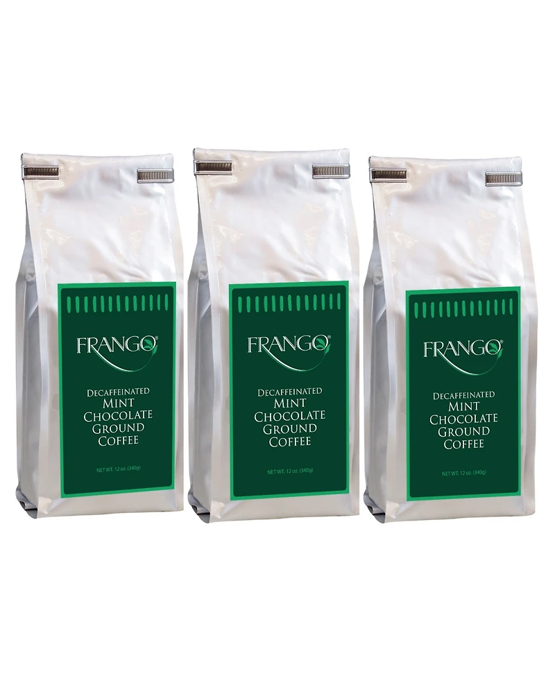Frango Chocolates Decaf Chocolate Mint 12 oz Ground Coffee, 3 Pack