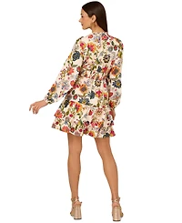 Adrianna by Adrianna Papell Women's Ruffled Floral Fit & Flare Dress