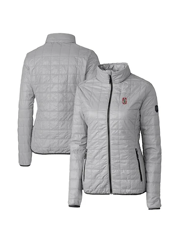 Cutter & Buck Women's Gray Stanford Cardinal Rainier Eco Insulated Puffer Full-Zip Jacket