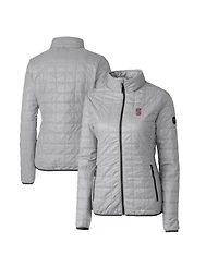 Cutter & Buck Women's Gray Stanford Cardinal Rainier Eco Insulated Puffer Full-Zip Jacket
