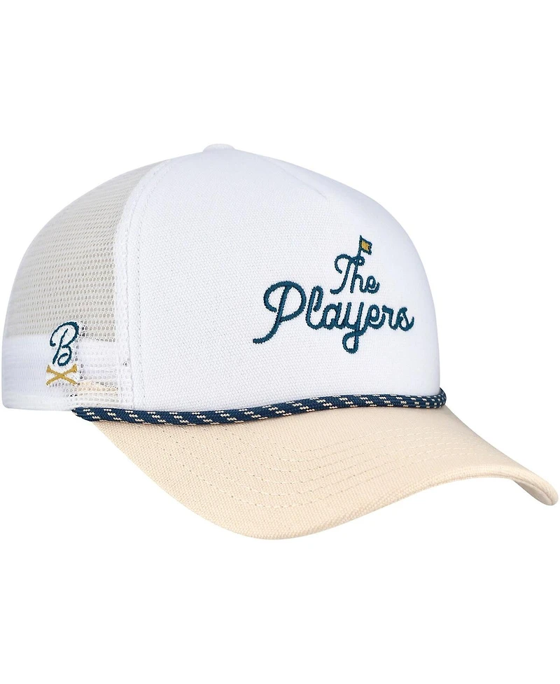 Barstool Golf Men's White/Tan The Players Nailhead Canvas Rope Adjustable Hat