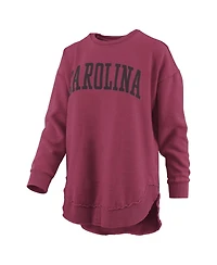 Pressbox Women's Garnet South Carolina Gamecocks Melange Poncho Vintage Fleece Long Sleeve Pullover Sweatshirt