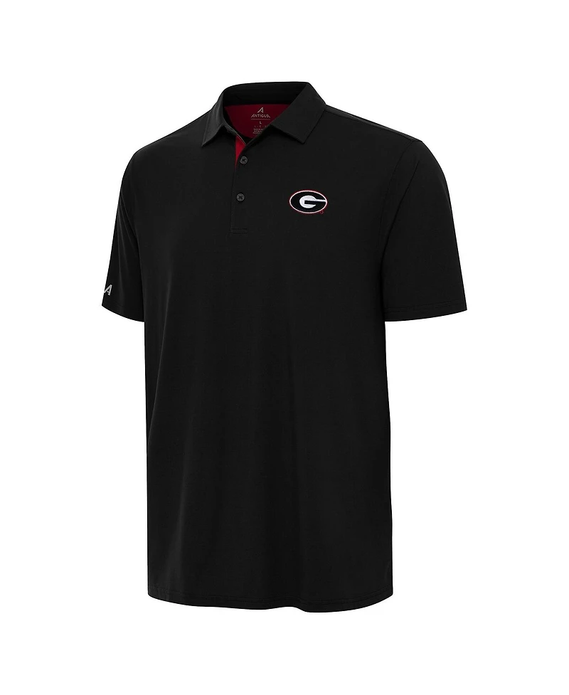 Antigua Men's Black/Red Georgia Bulldogs Era Polo Shirt