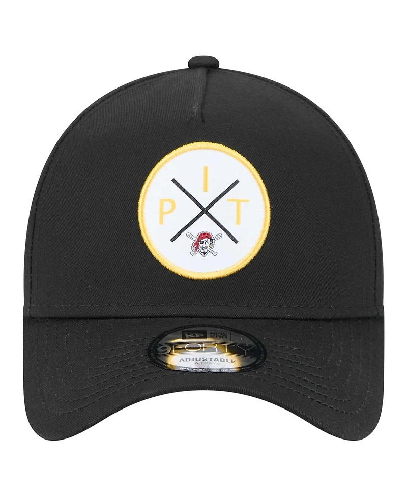 New Era Men's Black Pittsburgh Pirates 9FORTY A-Frame Adjustable Hat