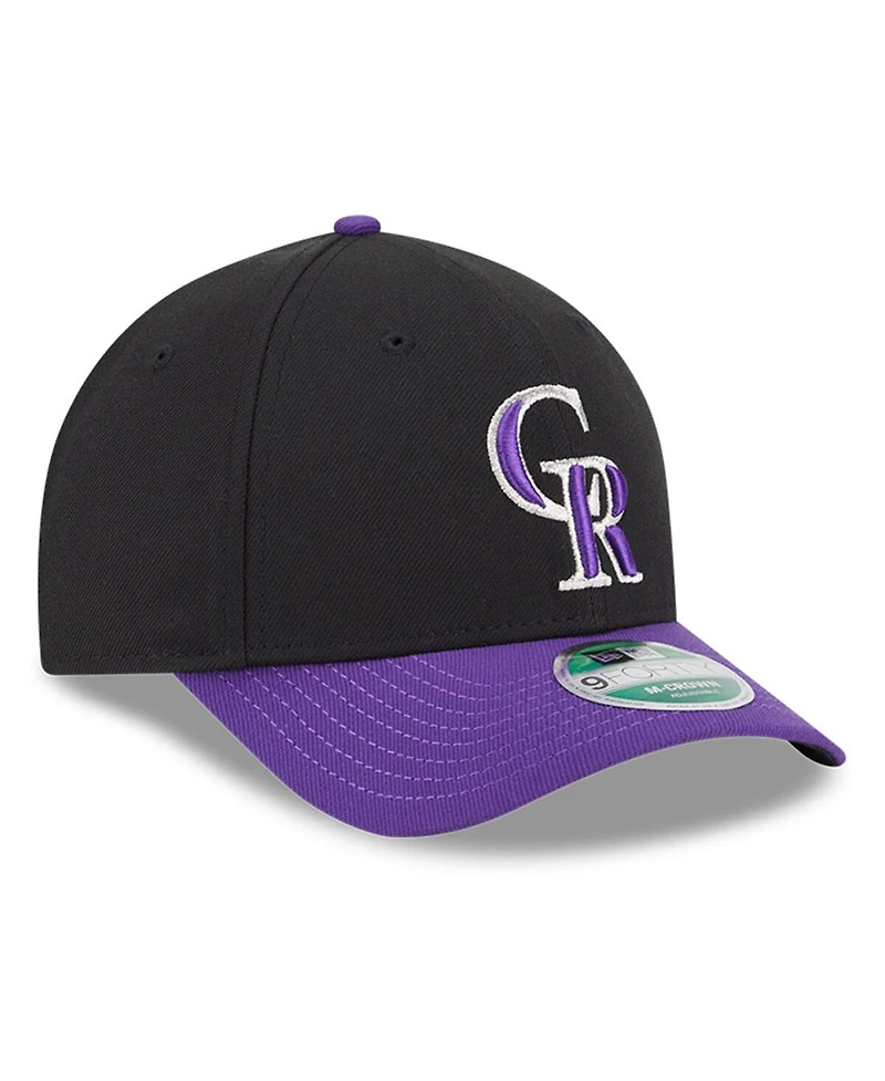 New Era Men's Black/Purple Colorado Rockies Player Replica 9FORTY Adjustable Hat