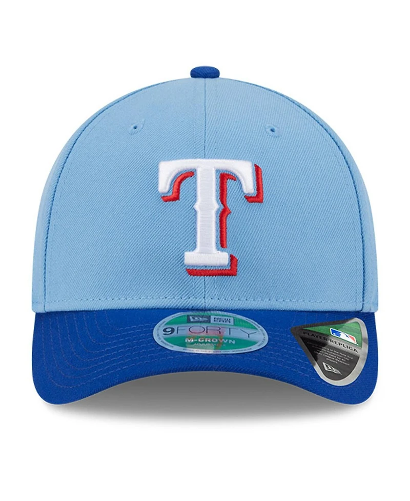New Era Men's Light Blue Texas Rangers Player Replica 9FORTY Adjustable Hat