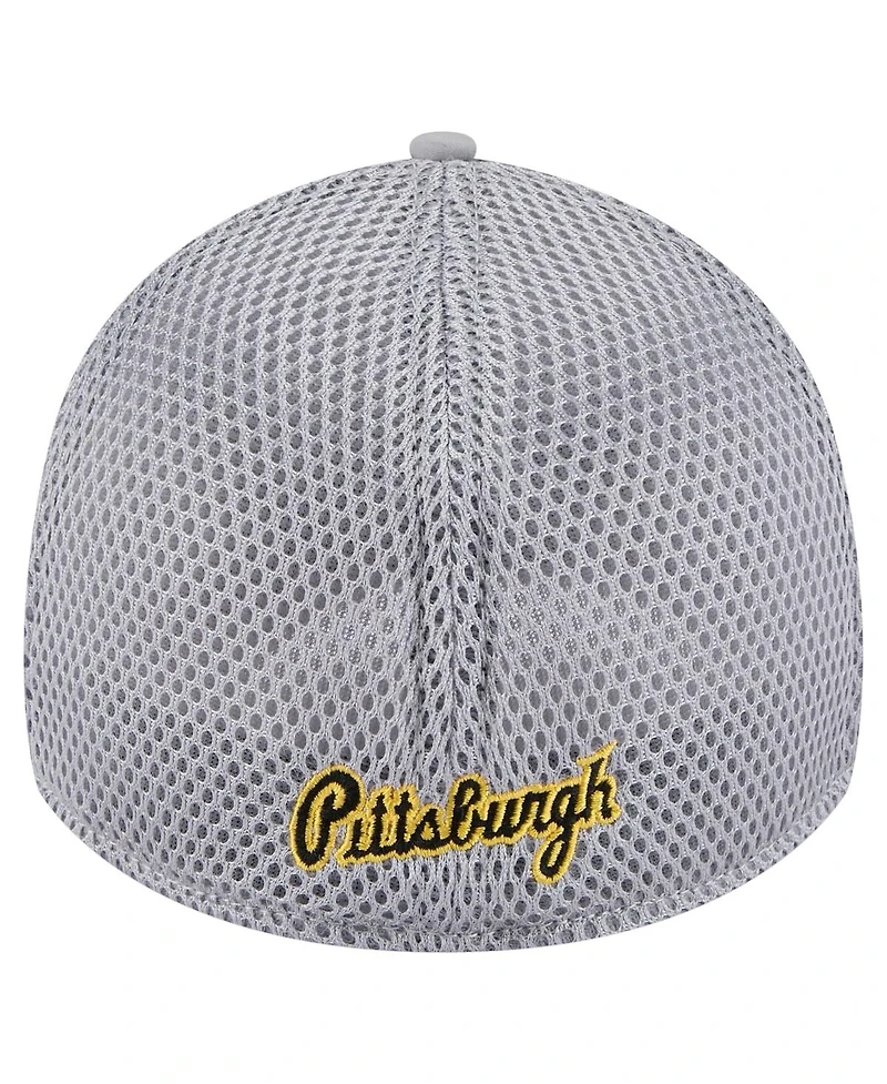 New Era Men's Gray Pittsburgh Pirates Linear 39THIRTY Flex-Fit Hat