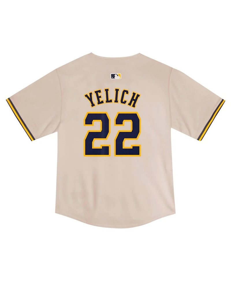 Nike Toddler Christian Yelich Cream Milwaukee Brewers Home Game Jersey