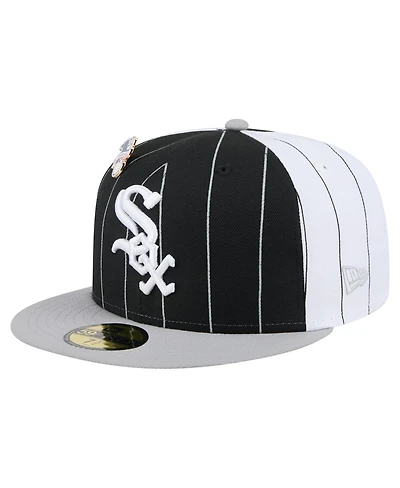 New Era Men's Black Chicago White Sox Pinstripe 59FIFTY Fitted Hat