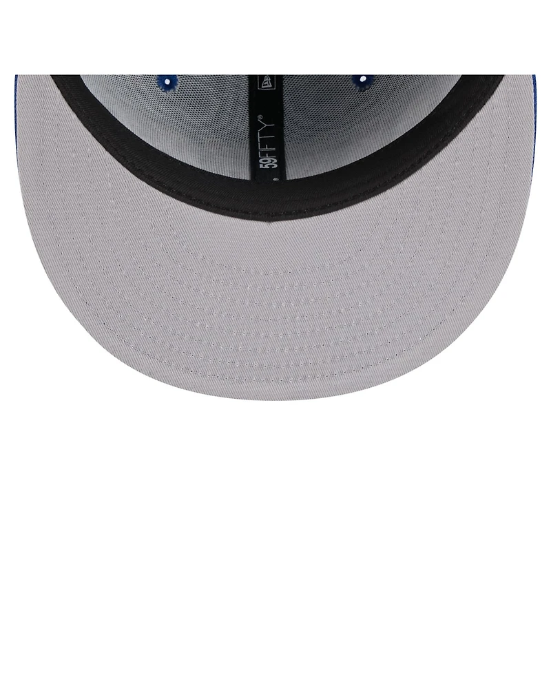 New Era Men's Royal Chicago Cubs Overlap 59FIFTY Fitted Hat