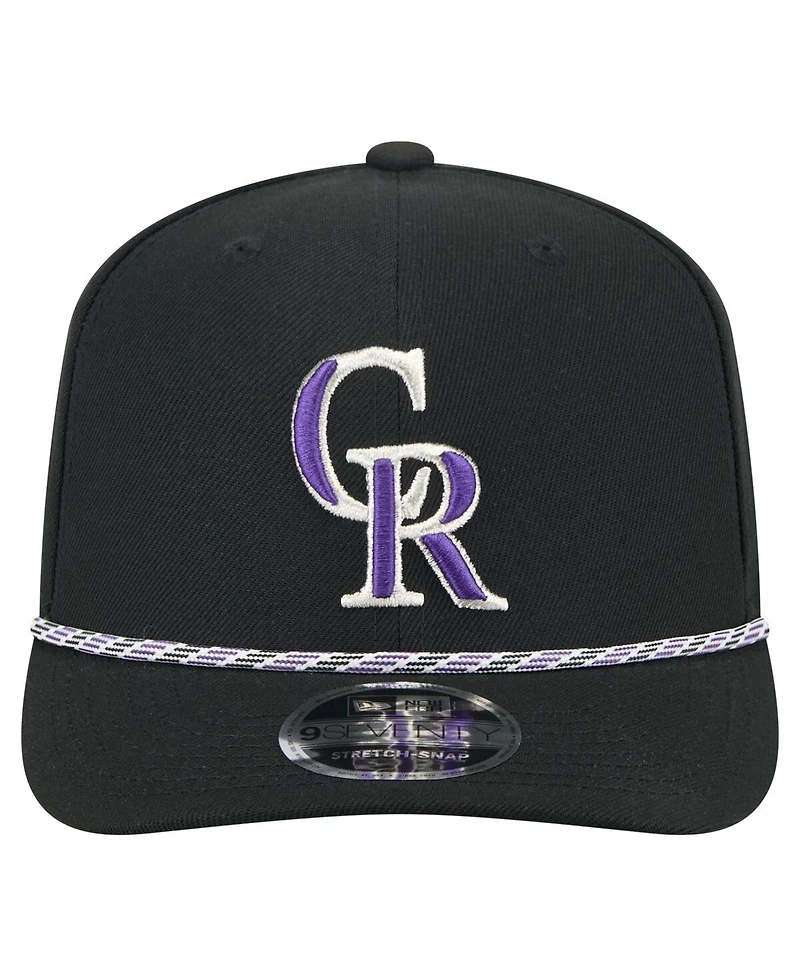 New Era Men's Black Colorado Rockies Multi-Rope 9SEVENTY Stretch-Snap Hat