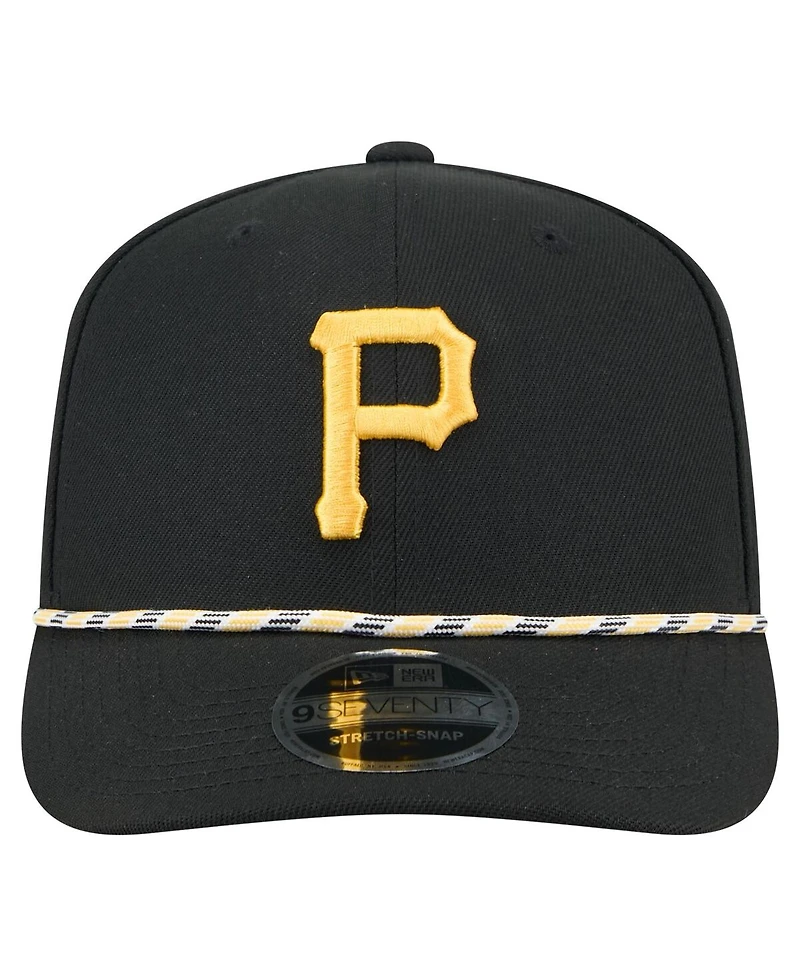 New Era Men's Black Pittsburgh Pirates Multi-Rope 9SEVENTY Stretch-Snap Hat