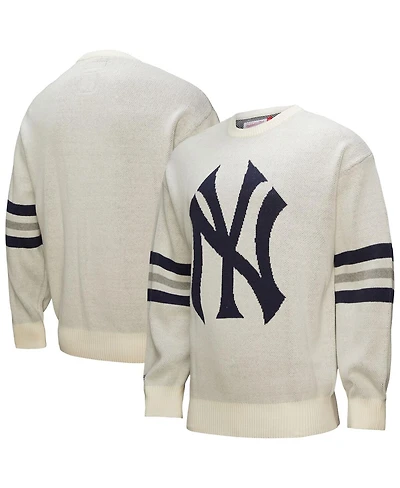 Mitchell & Ness Men's Cream New York Yankees Retro Pullover Sweater
