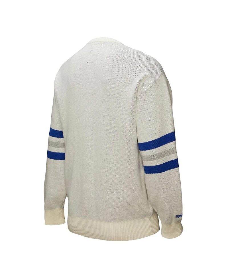Mitchell & Ness Men's Cream Los Angeles Dodgers Retro Pullover Sweater