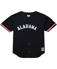 Mitchell & Ness Men's Black Alabama Crimson Tide On The Clock Full-Button Fashion Jersey