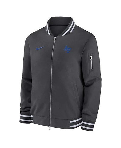 Nike Men's Anthracite Air Force Falcons Full-Zip Bomber Jacket