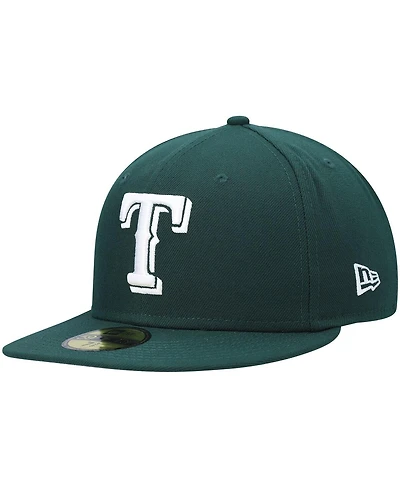 New Era Men's Green Texas Rangers White Logo 59FIFTY Fitted Hat