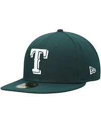 New Era Men's Green Texas Rangers White Logo 59FIFTY Fitted Hat