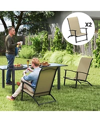Outsunny Folding Patio Chairs Set of 2, Portable Camping Chairs,