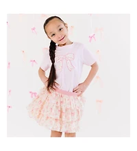 Sweet Wink Baby Girls Ditsy Floral Bow Patch Short Sleeve T-Shirt