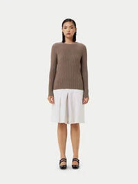 Gobi Cashmere Juniors' Rib-Knit Crew Neck Sweater