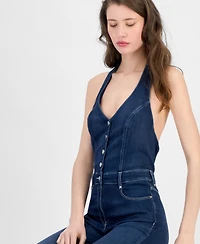 Guess Women's Denim Halter Betsy Jumpsuit