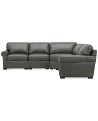 Radley Roll Arm 117" -Pc. Leather Wedge Corner L Sectional