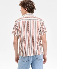 Sun + Stone Men's Arnav Regular-Fit Geo-Stripe Button-Down Shirt, Exclusively at Macy's