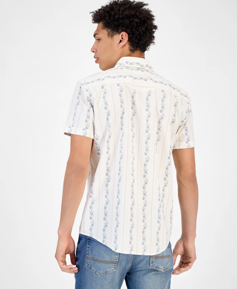 Sun + Stone Men's Alden Short Sleeve Western Style Snap-Front Shirt, Exclusively at Macy's