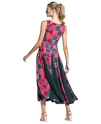 HotSquash London Women's Box Pleat Midi Dress with Contrast Skirt