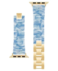 Anne Klein Women's Light Blue Marbleized Acetate Bracelet Band for Apple Watch 10 38/40/41mm